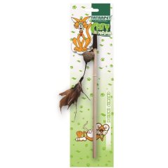 Hračka pro kočku - dřevěná hůlka se srdcem na gumičce, 40 cm