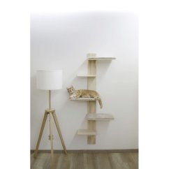 Kočičí strom na zeď Timber, škrabadlo pro kočky, 150 cm, přírodní