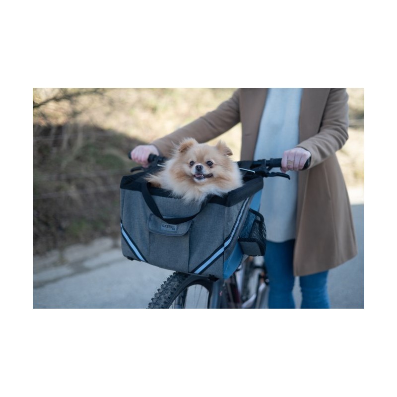 Cestovní taška na kolo pro psa Vacation 38x29x25 cm, šedá/modrá