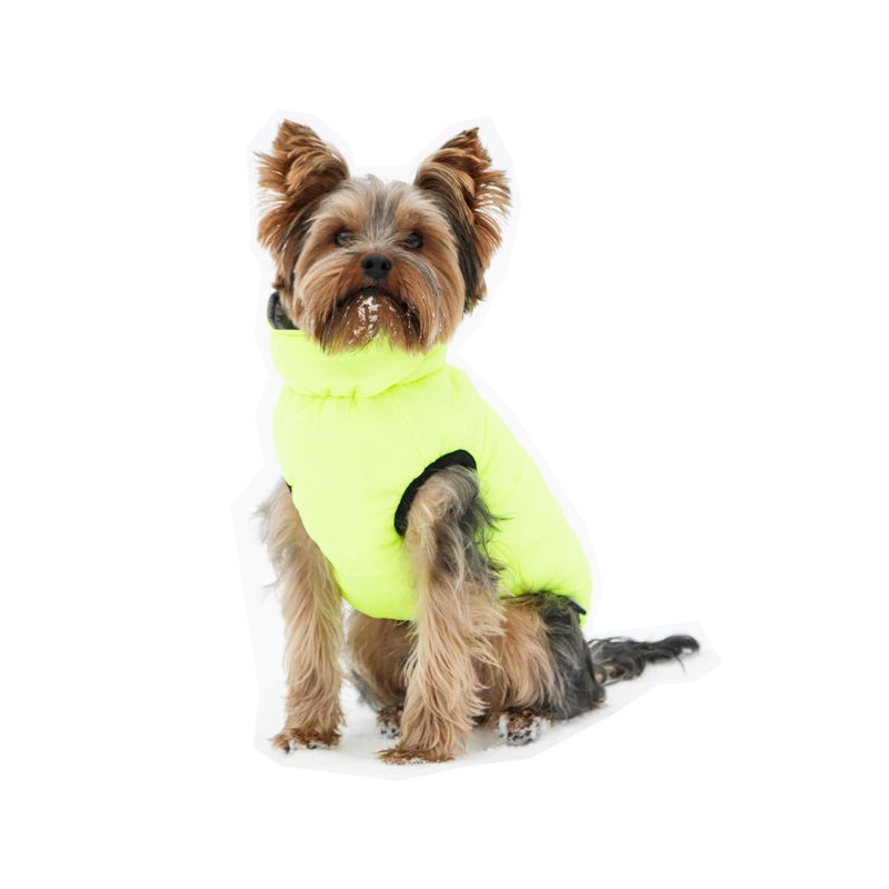 Vesta pro psa Charmonix prošívaná oboustranná, šedá/neonově žlutá, XS / 30 cm - Varianta: šedá/neonově žlutá, XS / 30 cm