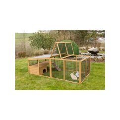 KERBL výběh pro králíky, odklopný s domečkem, 220 x 115 x 75 cm