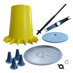 Automatické krmítko pro slepice ARCUS GYRO, nastavitelné, s nožkami, závěsné, 20 L