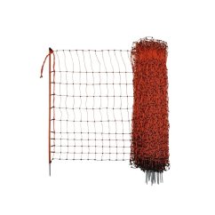 Síť vodivá pro drůbež 106 cm, 50 m, oranžová, 2 hroty