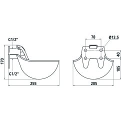 Misková napáječka litinová, mod. 221500