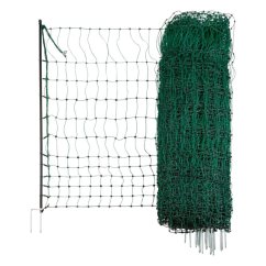 Síť nevodivá pro drůbež 106 cm, zelená, 25 m / 2 hroty