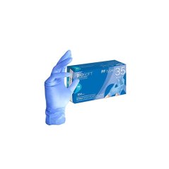 Rukavice nitrilové GLOVELY, AQL 0.65, modré, délka 24 cm, M