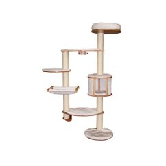 Kočičí strom na zeď DOLOMIT XL - bílé škrabadlo pro kočky, 185 cm