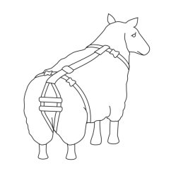 Bandáž proti výhřezu dělohy pro ovce, nylonová