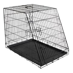 Přepravní box, klec do auta pro psy, 2 dveře, zkosená, 75 x 52 x 61 cm
