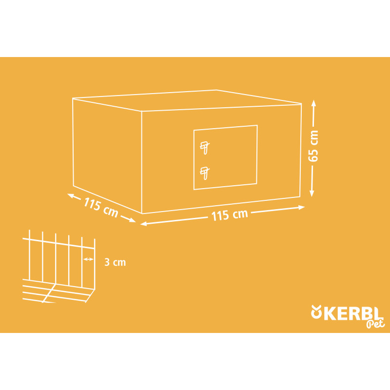 Výběh pro králíky, morčata a jiné hlodavce 115 x 115 x 65 cm