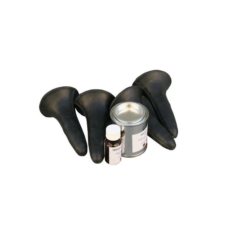 Souprava pro výměnu struků pro vemeno umělé - trenažér ručního dojení - 4 ks struků a lepidlo, černá - Varianta: černá