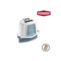 Toaleta pro kočky rohová - Sprint Corner Plus, ocelově modrá