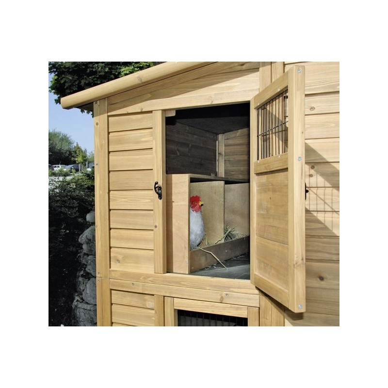 Kurník pro slepice dvoupatrový, s výběhem, 222x115x200cm, vč. dopravy