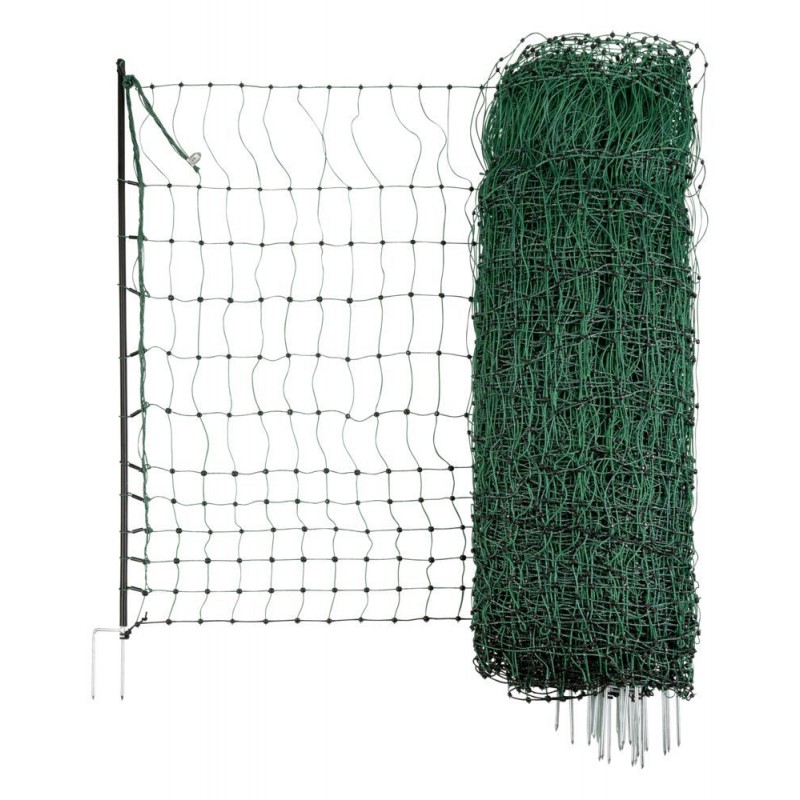 Síť nevodivá pro drůbež 106 cm, zelená, 25 m / 2 hroty - Varianta: zelená, 25 m / 2 hroty