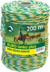 Eurolanko 3mm pro ohradníky bílo-žluto-zelené 200m