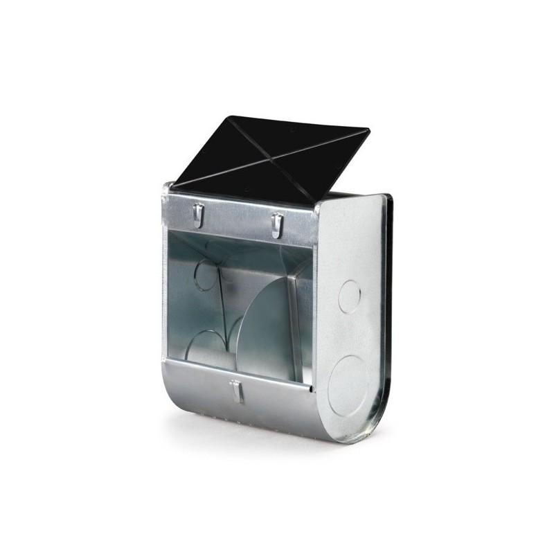 Krmítko závěsné pro králíky, krmný automat 2-místný, pozink/plastové víko