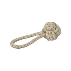 Hračka pro psy - jutové přetahovadlo, balónek na laně, 21 cm