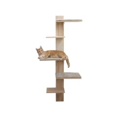 Kočičí strom na zeď Timber, škrabadlo pro kočky, 150 cm, přírodní