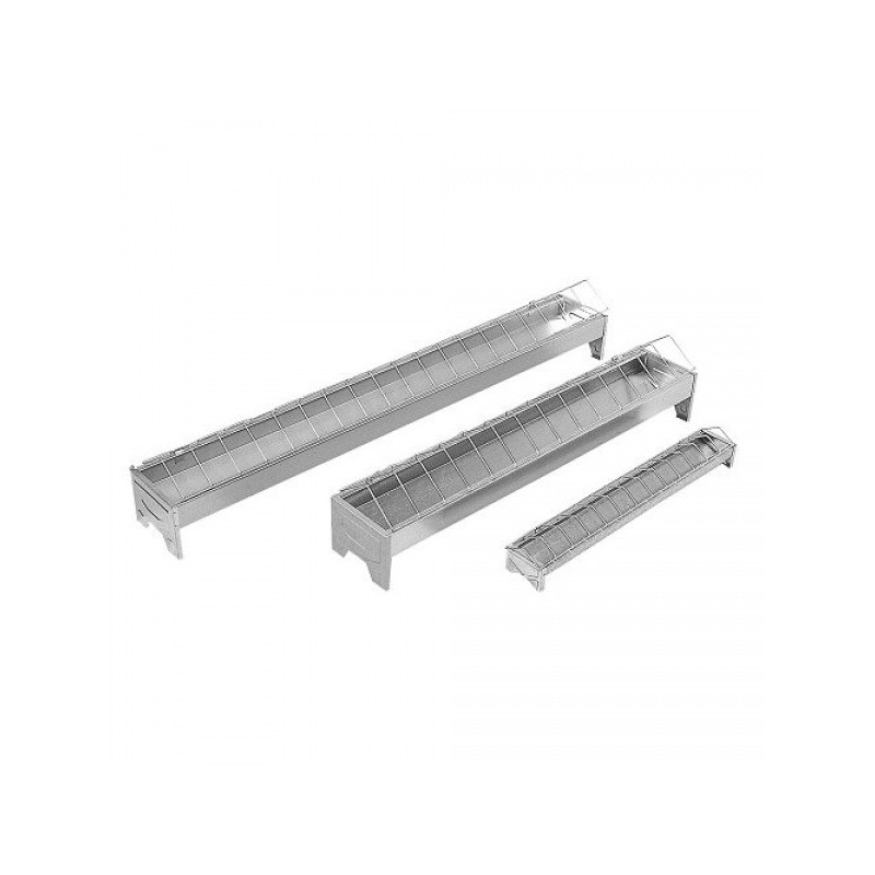 Krmítko pro drůbež žlabové, pozinkované, 13 x 75 cm - Varianta: pozinkované, 13 x 75 cm