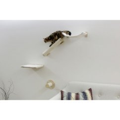 Škrabadlo pro kočky Alps, sada nástěnných pater, přírodní / bílá, 4 ks