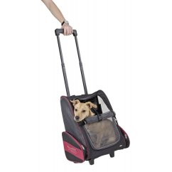 Cestovní taška pro psy na kolečkách Vacation černá/červená