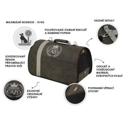 CAZO Taška - kabelka cestovní pro psy a kočky Premium, šedá, 50 x 27 x 26 cm