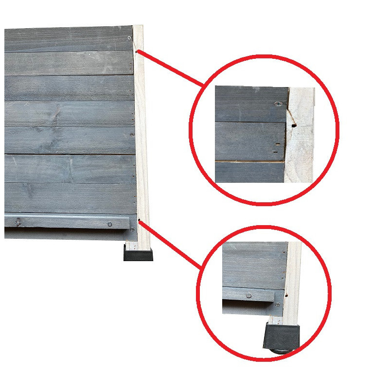 Bouda kočičí, domeček RUSTICA, 57 x 45 x 43 cm, šedá/bílá - POŠKOZENO