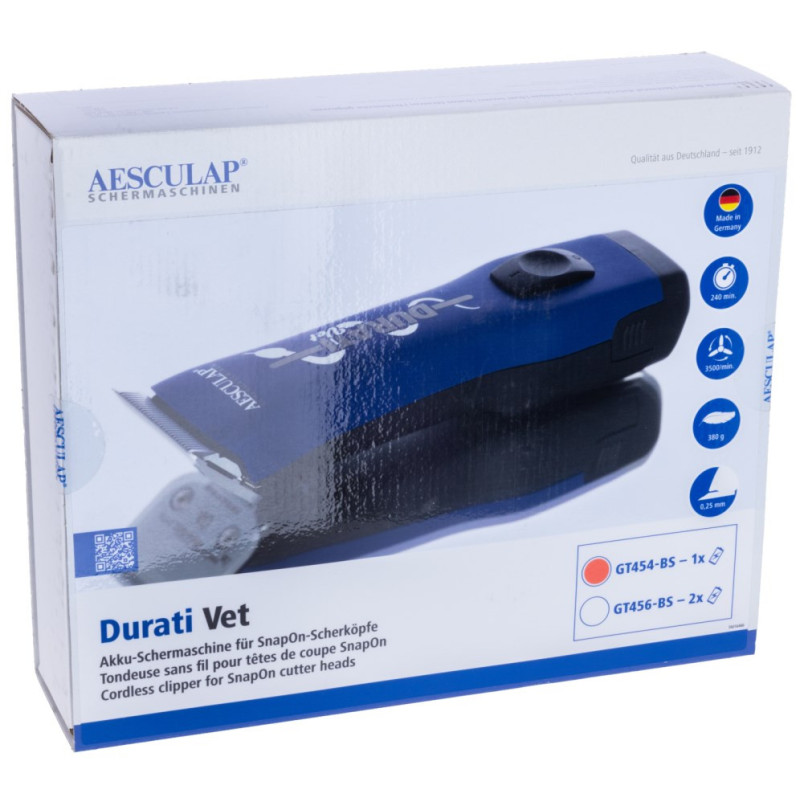 Aesculap strojek stříhací Durati VET GT454-NB pro veterinářství, vč. stříhací hlavy 0,25 mm