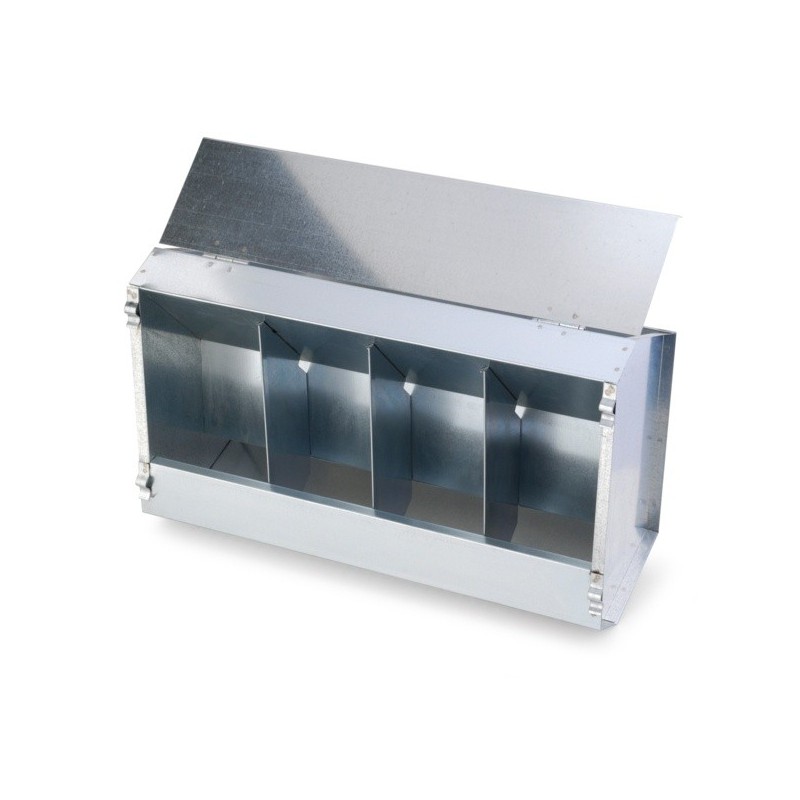 Krmítko závěsné pro králíky a slepice, krmný automat 4-místný, pozink