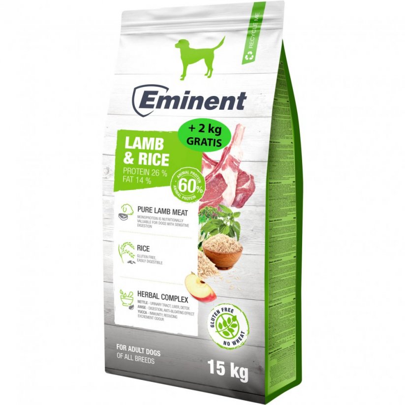 Eminent Lamb and Rice High Premium 15 kg + 2 kg