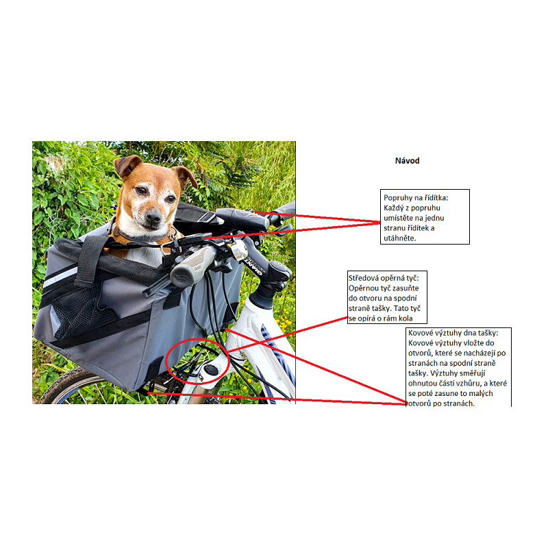 Cestovní taška na kolo pro psa Vacation 38x29x25 cm, šedá/modrá