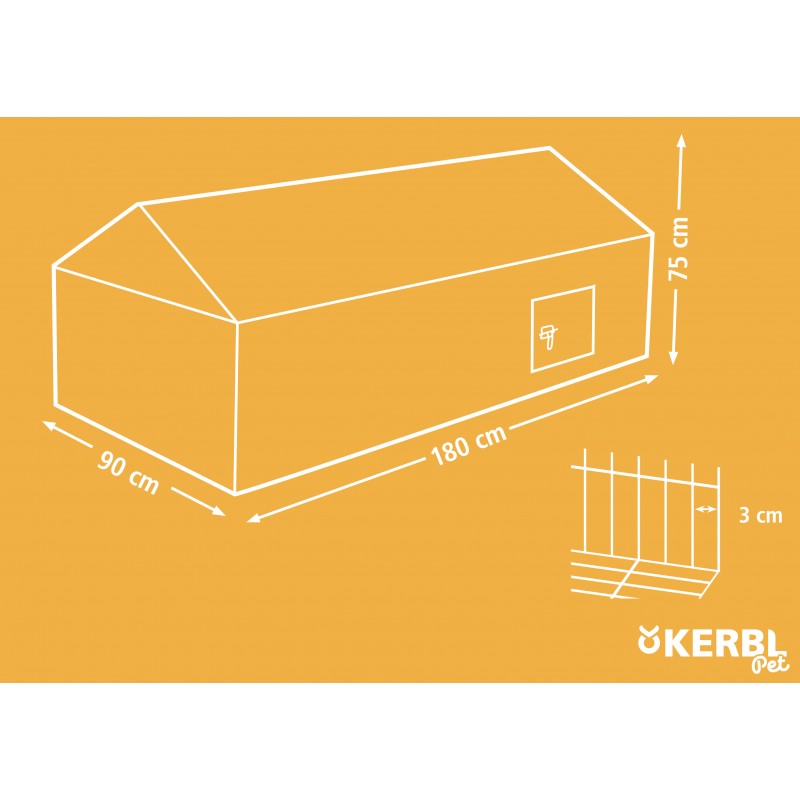 Výběh KERBL pro hlodavce s podhrabovou zábranou 180 x 90 x 75 cm